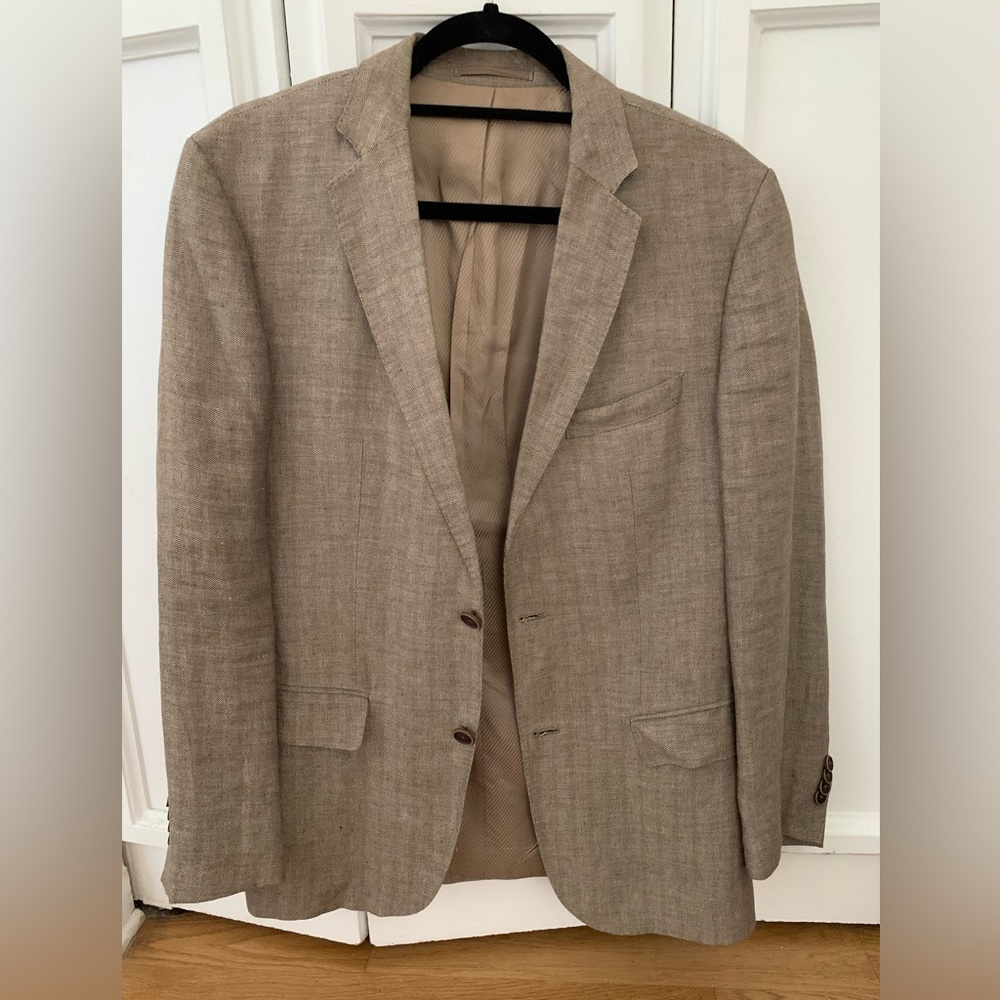 Hugo Boss - men’s tan linen blazer